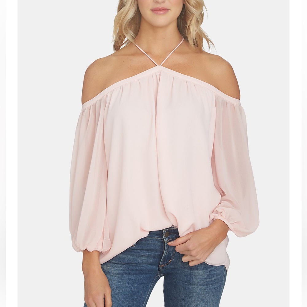 1 State Off-The-Shoulder Halter Neck Blouse